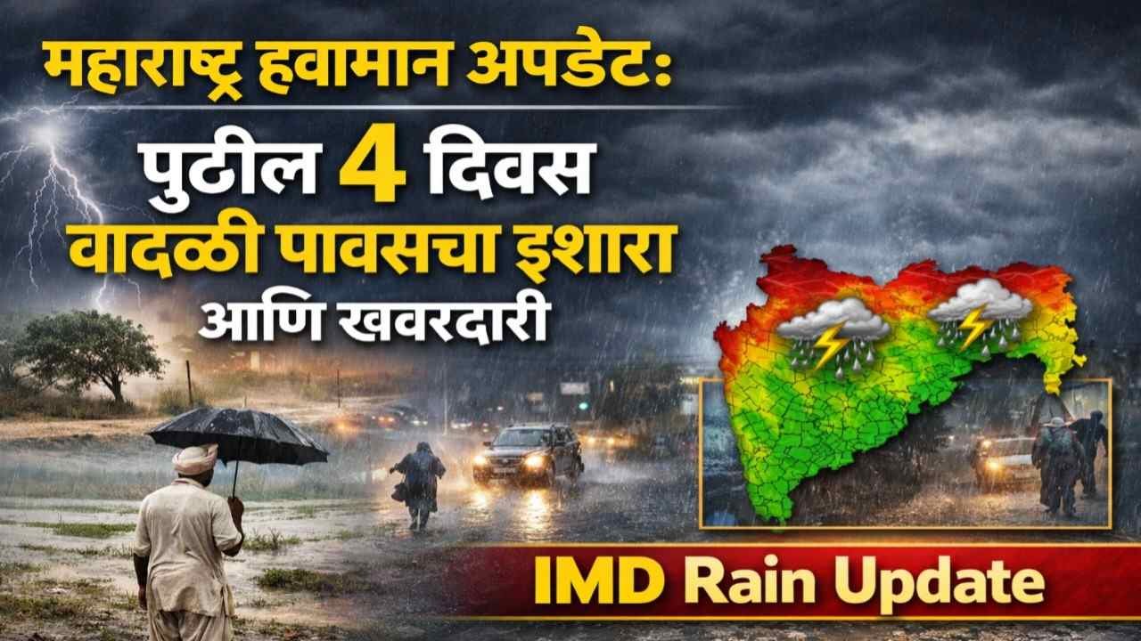 महाराष्ट्र हवामान अपडेट: पुढील ४ दिवस वादळी पावसाचा इशारा आणि खबरदारी IMD Rain Update